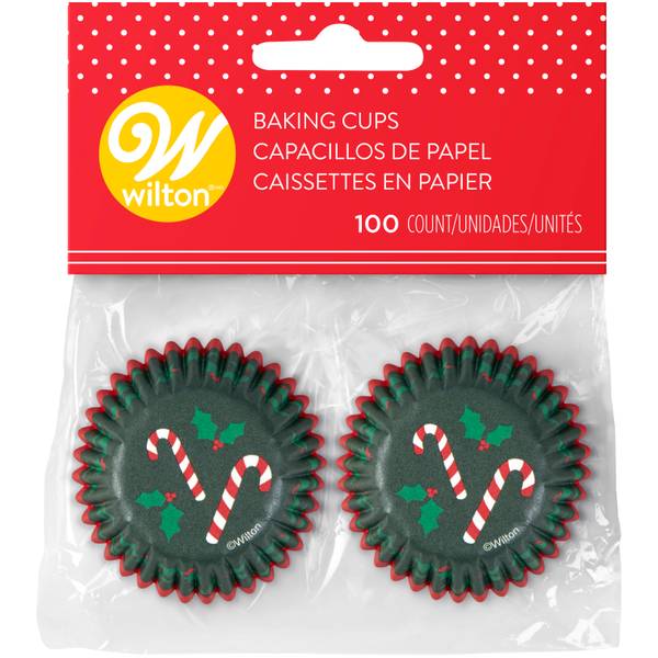 UPC 070896176691 product image for Wilton 100-Count Mini Candy Cane Baking Cups | upcitemdb.com