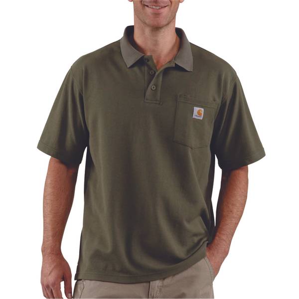 Carhartt Men's Short Sleeve Polo Shirt, Moss, 2XT | Blain's Farm & Fleet