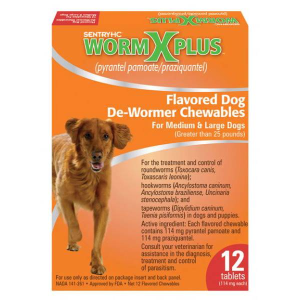 Sentry HC Worm X Plus Roundworm De Wormer Tablets for Dogs