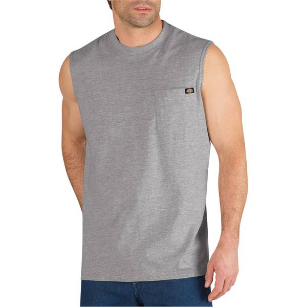 Dickies Men's Heather Gray Sleeveless Pocket T-Shirt (Size: 2XL) at ...