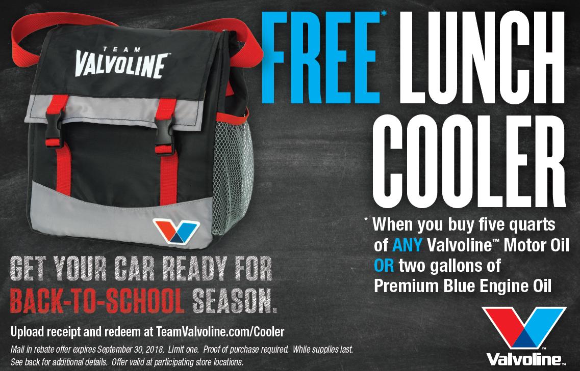 Valvoline Free Lunch Cooler Mail -In Rebate