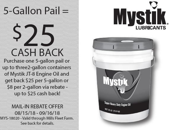 Mystik JT-8 Engine Oil $25 Mail In Rebate