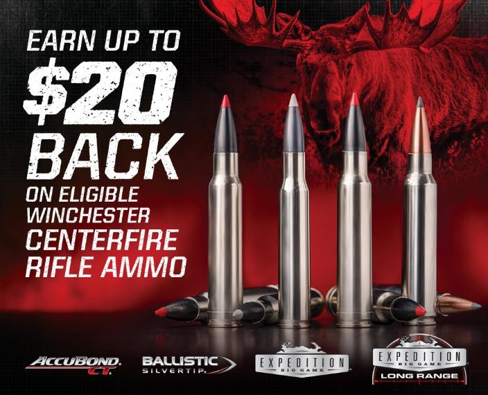 Winchester Centerfire Rifle Ammo $20 Back