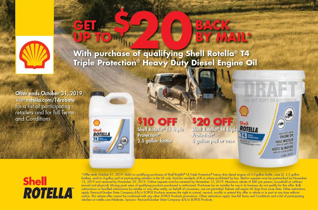Shell Rotella Mail In Rebate Form